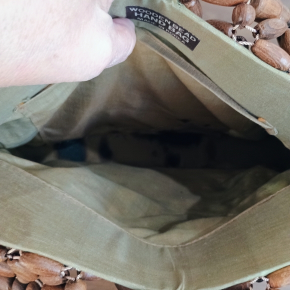 Handcrafted Wooden Beaded Hand Bag - Picture 6 of 6